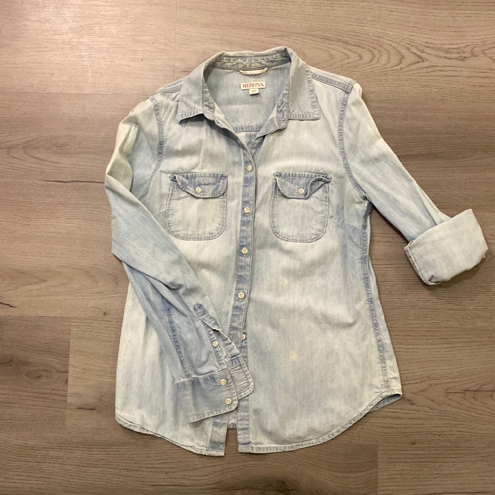 Merona - Bleach Distressed Chambray Button Up